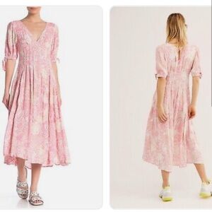 Free People Forever Always Pleated Midi Dress Pink Size 4